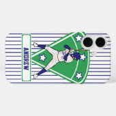 Persoonlijke Baseball Batter Star Blue Case-Mate iPhone Case (Achterkant (horizontaal))