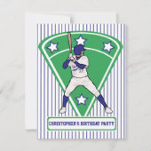 Persoonlijke Baseball Batter Star Blue Kaart (Voorkant)