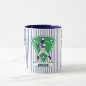 Persoonlijke Baseball Batter Star Blue Mok (Midden)