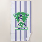 Persoonlijke Baseball Batter Star blue Strandlaken (Voorkant)