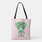 Persoonlijke Baseball Batter Star Red Tote Bag (Achterkant)