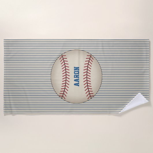 Persoonlijke Baseball Beach Towel Strandlaken (Voorkant)