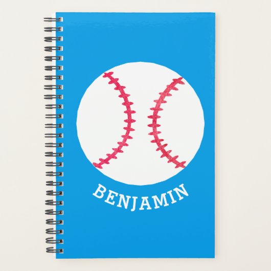 Persoonlijke Baseball Blue Kinder Sport Planner (Voorkant)