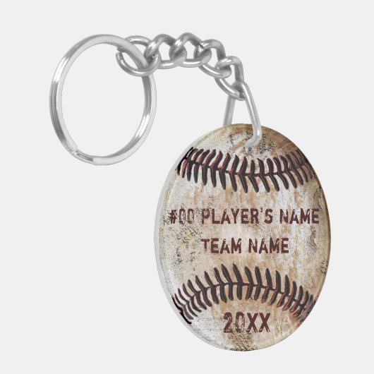 Persoonlijke Baseball-cadeaus voor spelers, honkba Sleutelhanger (Voorkant Links)