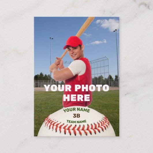 Persoonlijke Baseball Card (Gepersonaliseerd batte Visitekaartje (Voorkant)