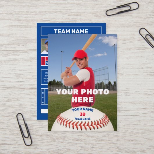 Persoonlijke Baseball Card (Gepersonaliseerd batte Visitekaartje (Voorkant / Achterkant in situ)
