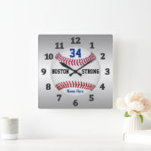 Persoonlijke baseball Clocks, Jersey NUMBER & NAAM Vierkante Klok (Huis)