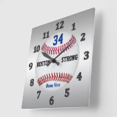 Persoonlijke baseball Clocks, Jersey NUMBER & NAAM Vierkante Klok (Hoek)