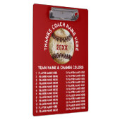 Persoonlijke Baseball Coach-cadeaus in uw kleuren Klembord (Rechts)