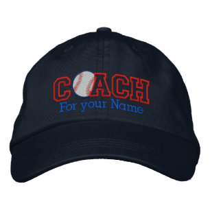 Persoonlijke Baseball Coach met jouw naam Geborduurde Pet