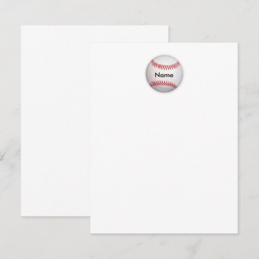 Persoonlijke Baseball-flatbriefkaart Notitiekaartje (Voorkant / Achterkant)