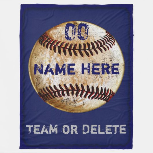 Persoonlijke Baseball Fleece Deken 3 Tekstvakken (Voorkant)