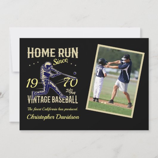 Persoonlijke Baseball Foto: Birthday Kaart (Voorkant)