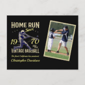 Persoonlijke Baseball Foto: Birthday Uitnodiging Briefkaart (Voorkant)