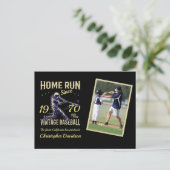 Persoonlijke Baseball Foto: Birthday Uitnodiging Briefkaart (Staand voorkant)