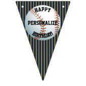 Persoonlijke Baseball Happy Birthday Vlaggetjes (Eerste vlag)