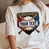 Persoonlijke Baseball Home Plate Luipaardprint Tri-Blend Shirt