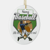 Persoonlijke Baseball Home Run Keramisch Ornament (Rechts)