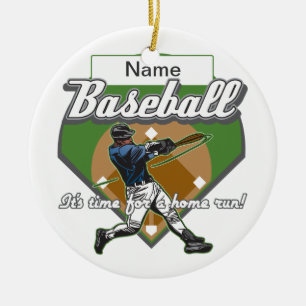 Persoonlijke Baseball Home Run Keramisch Ornament