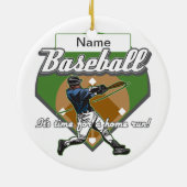 Persoonlijke Baseball Home Run Keramisch Ornament (Achterkant)
