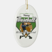 Persoonlijke Baseball Home Run Keramisch Ornament (Rechts)
