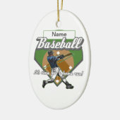 Persoonlijke Baseball Home Run Keramisch Ornament (Links)