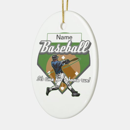 Persoonlijke Baseball Home Run Keramisch Ornament (Links)