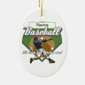Persoonlijke Baseball Home Run Keramisch Ornament (Achterkant)