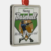 Persoonlijke Baseball Home Run Metalen Ornament (Rechts)