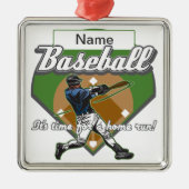 Persoonlijke Baseball Home Run Metalen Ornament (Voorkant)