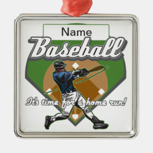 Persoonlijke Baseball Home Run Metalen Ornament