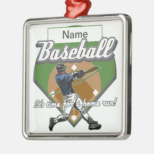 Persoonlijke Baseball Home Run Metalen Ornament (Links)