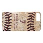 Persoonlijke Baseball iPhone 7 PLUS Hoesje JOUW TE (Achterkant (Horizontaal))