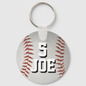 Persoonlijke Baseball Keychain Name en Number (Voorkant)