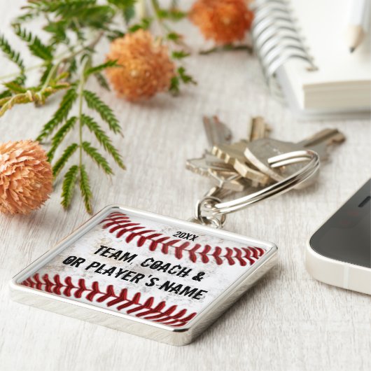 Persoonlijke Baseball Keychains Coaches en Player Sleutelhanger (Zijkant)