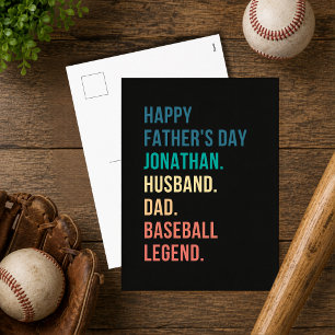 Persoonlijke Baseball Legende Vaderdag Feestdagenkaart