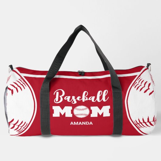 Persoonlijke Baseball Mam Moederdag Plunjezak (Achterkant)