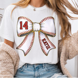 Persoonlijke Baseball Moeder Boog Naam & Nummer T-shirt