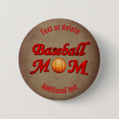 Persoonlijke Baseball Moeder Cute Ronde Button 5,7 Cm (Voorkant)