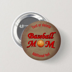 Persoonlijke Baseball Moeder Cute Ronde Button 5,7 Cm