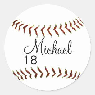 Persoonlijke Baseball- of Softball-stickers Ronde Sticker