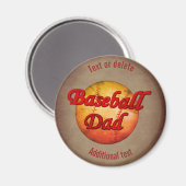 Persoonlijke Baseball Papa Schattig Magneet (Voorkant / Achterkant)