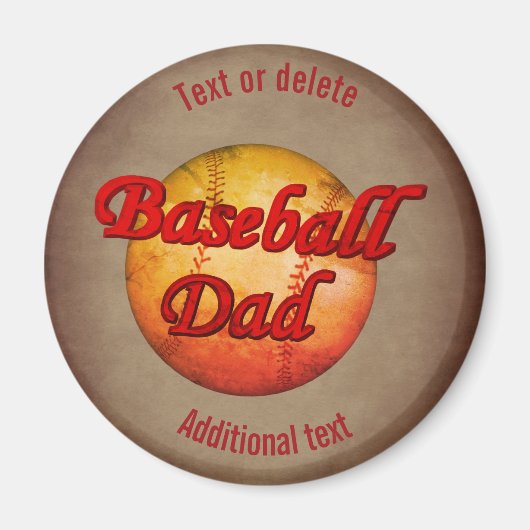 Persoonlijke Baseball Papa Schattig Magneet (Voorkant)