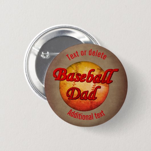 Persoonlijke Baseball Papa Schattig Ronde Button 5,7 Cm (Voorkant /achterkant)