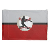 Persoonlijke Baseball Pillow-Hoesjes, rood en grij Kussensloop (Achterkant-Links)