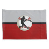 Persoonlijke Baseball Pillow-Hoesjes, rood en grij Kussensloop (Achterkant-Rechts)