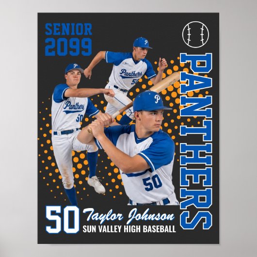 Persoonlijke Baseball Speler Aangepaste Foto Poster (Voorkant)