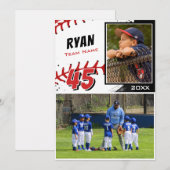 Persoonlijke Baseball Speler Foto Geheugen Mate (Voorkant / Achterkant)