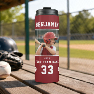 Persoonlijke Baseball Speler Foto Sport Thermosbeker