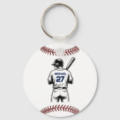 Persoonlijke Baseball Speler Naam & Nummer Sleutelhanger (Achterkant)